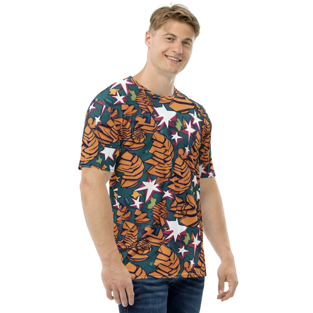Starlit Shells on Men's Crew Neck T-Shirt — Right
