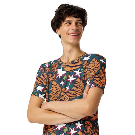 Starlit Shells on a Men's Crew Neck T-Shirt