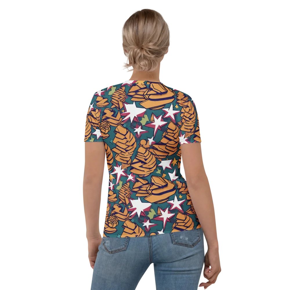 Starlit Shells on Women's Crew Neck T-Shirt — Back