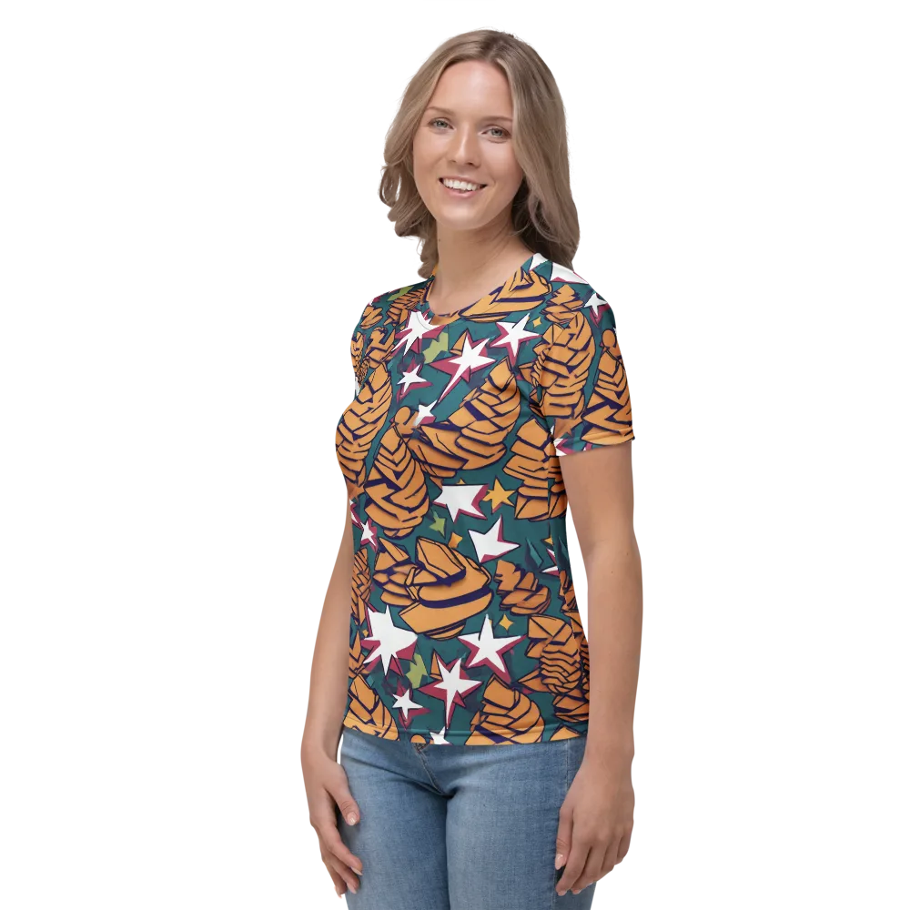 Starlit Shells on Women's Crew Neck T-Shirt — Left