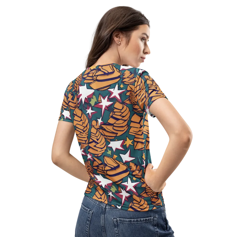 Starlit Shells on Women's Crew Neck T-Shirt — Back