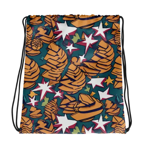 Starlit Shells on a Drawstring Bag