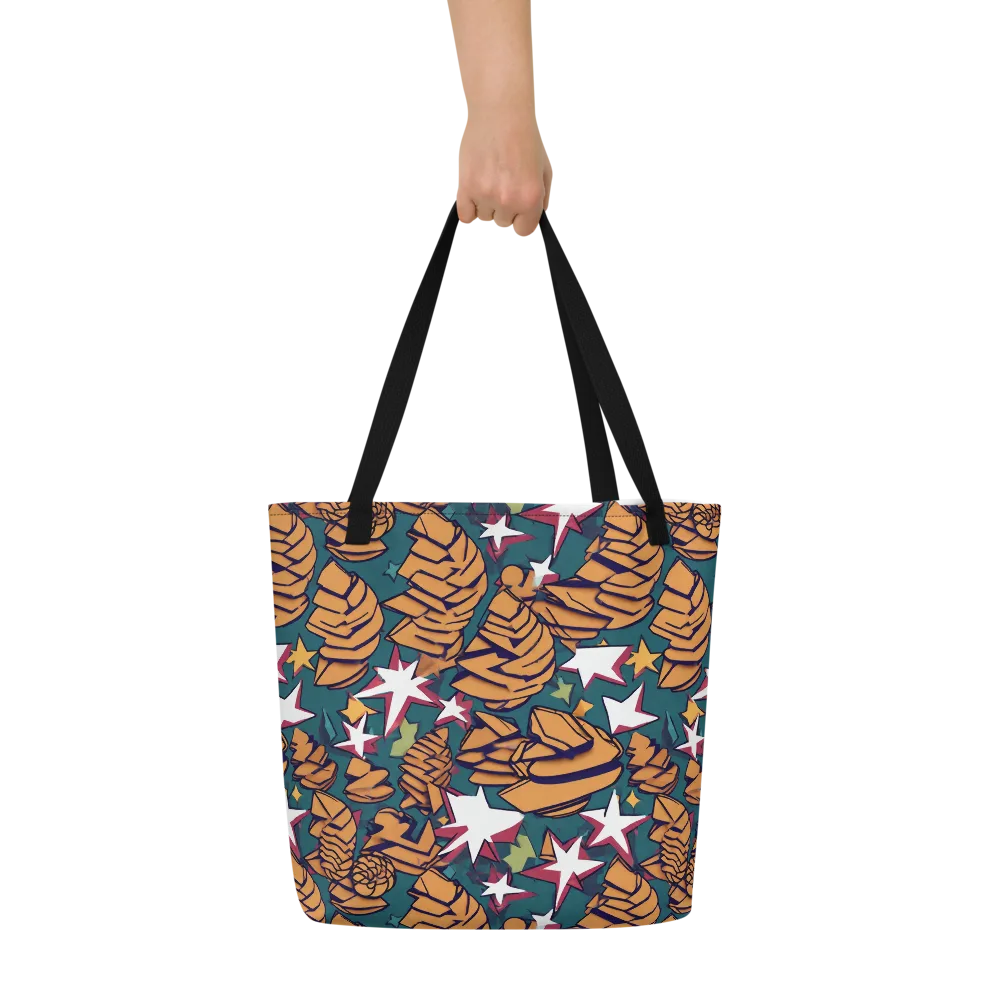 Starlit Shells on Large Tote Bag W/ Pocket — Front