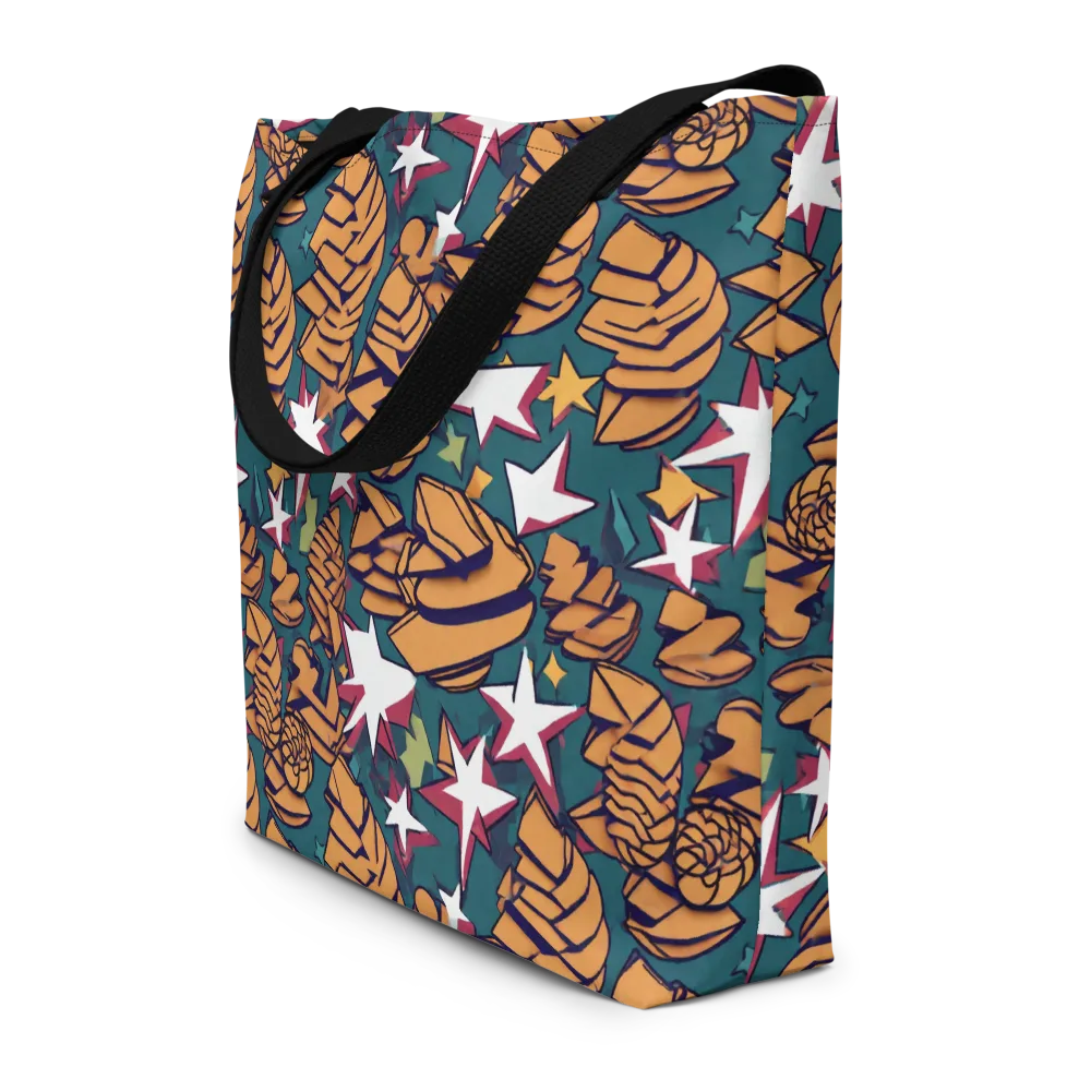 Starlit Shells on Large Tote Bag W/ Pocket — Front