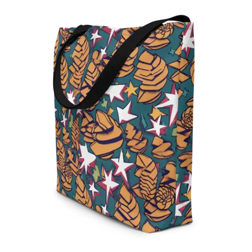 Starlit Shells on a Large Tote Bag W/ Pocket