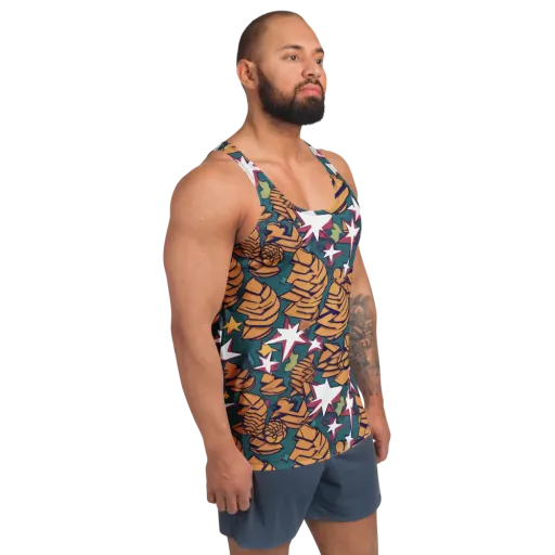 Starlit Shells on a Men's Tank Top