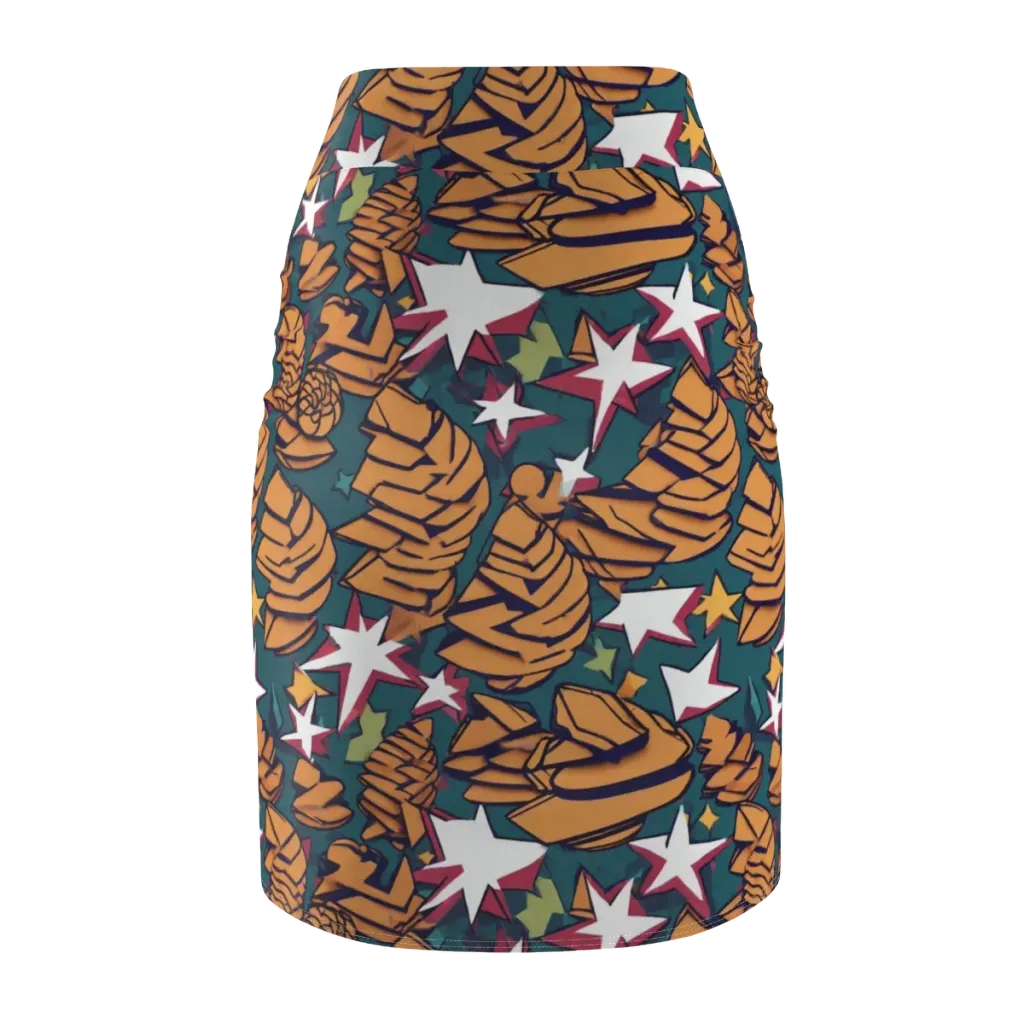 Starlit Shells on Pencil Skirt — Back