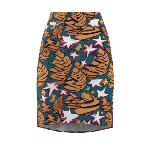 Starlit Shells on a Pencil Skirt