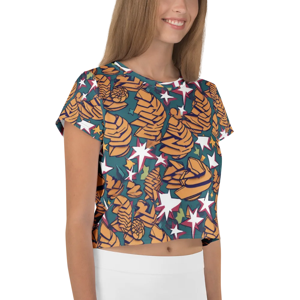 Starlit Shells on Crop Tee — Right