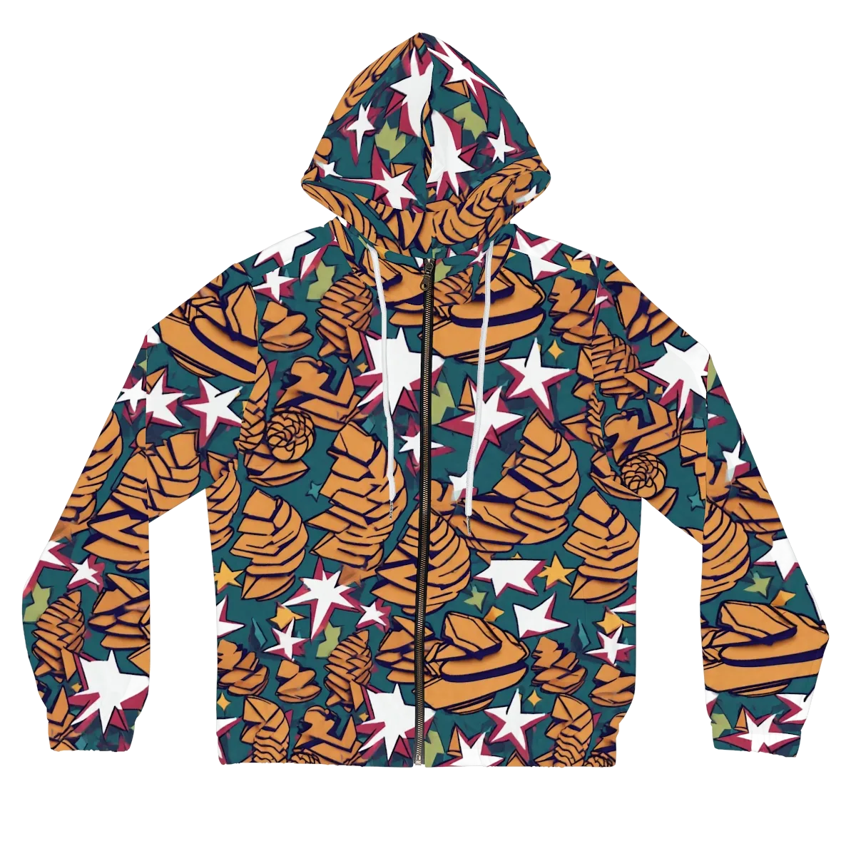 Starlit Shells on Women's Full-Zip Hoodie — Front