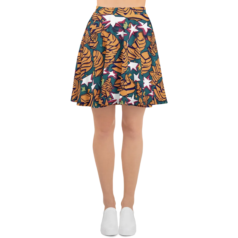 Starlit Shells on Skater Skirt — Front