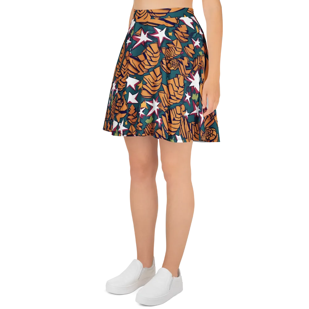 Starlit Shells on Skater Skirt — Left