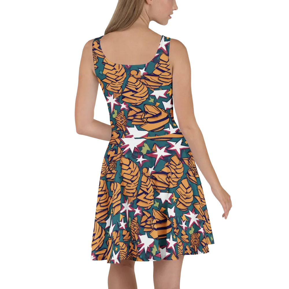 Starlit Shells on Skater Dress — Back