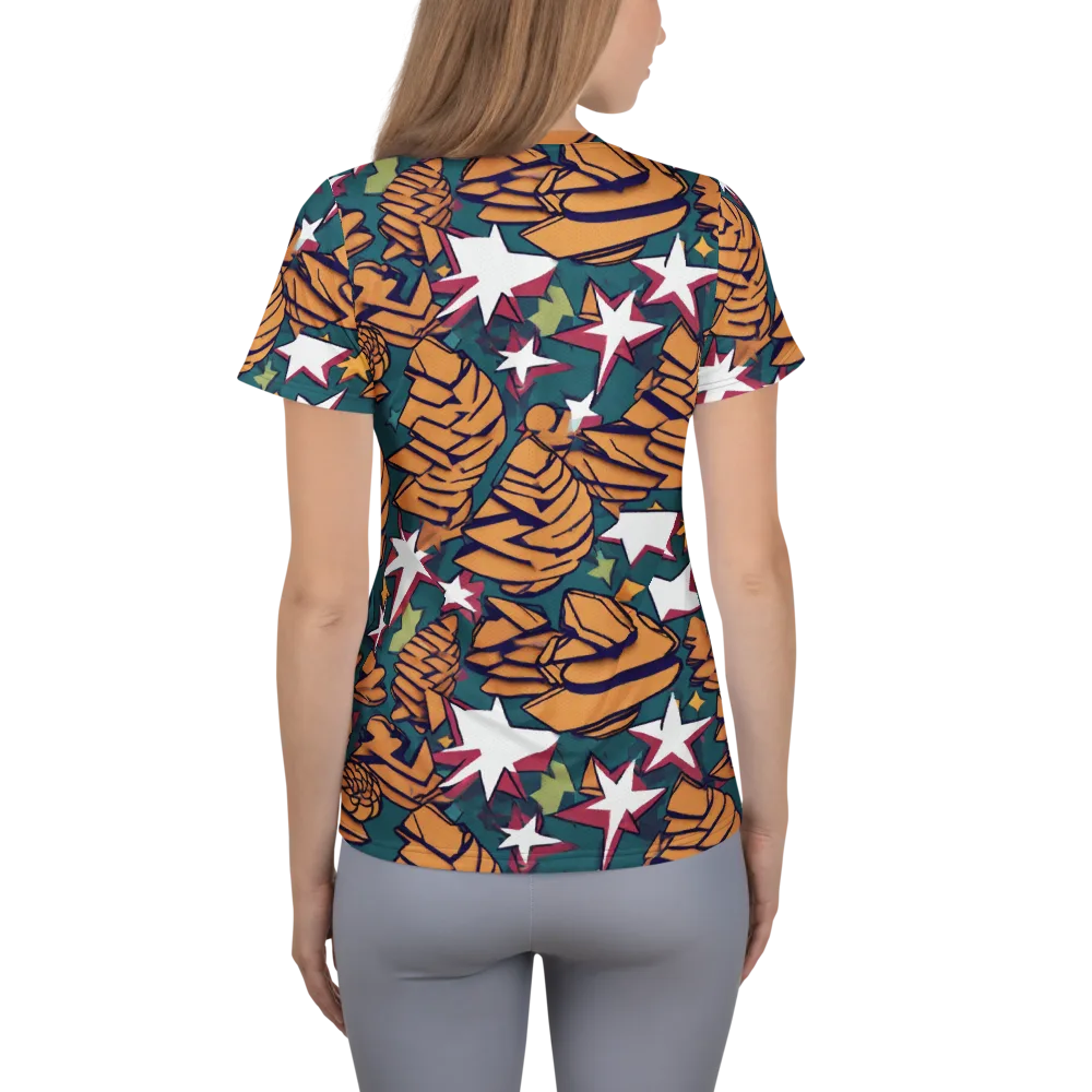 Starlit Shells on Women's Athletic T-Shirt — Back