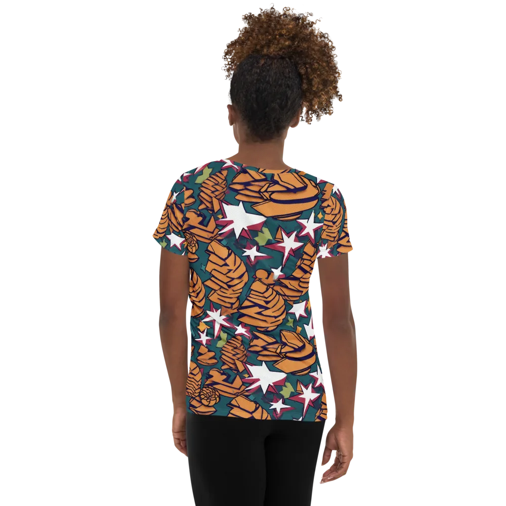Starlit Shells on Women's Athletic T-Shirt — Back