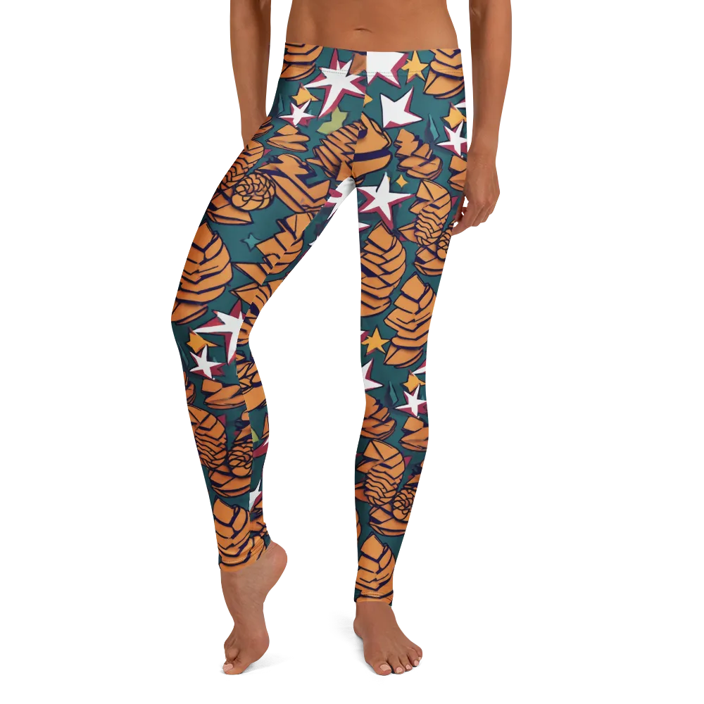 Starlit Shells on Leggings — Front