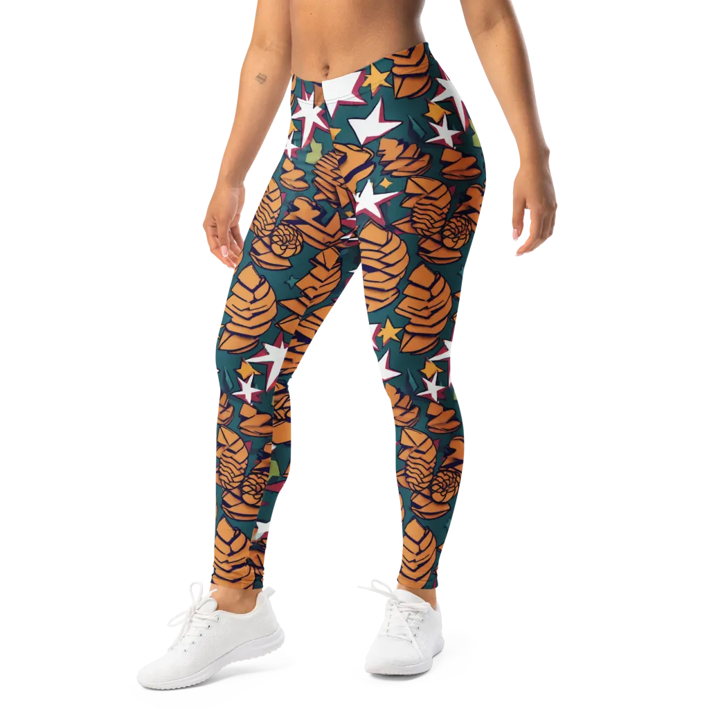 Starlit Shells on Leggings — Left Front