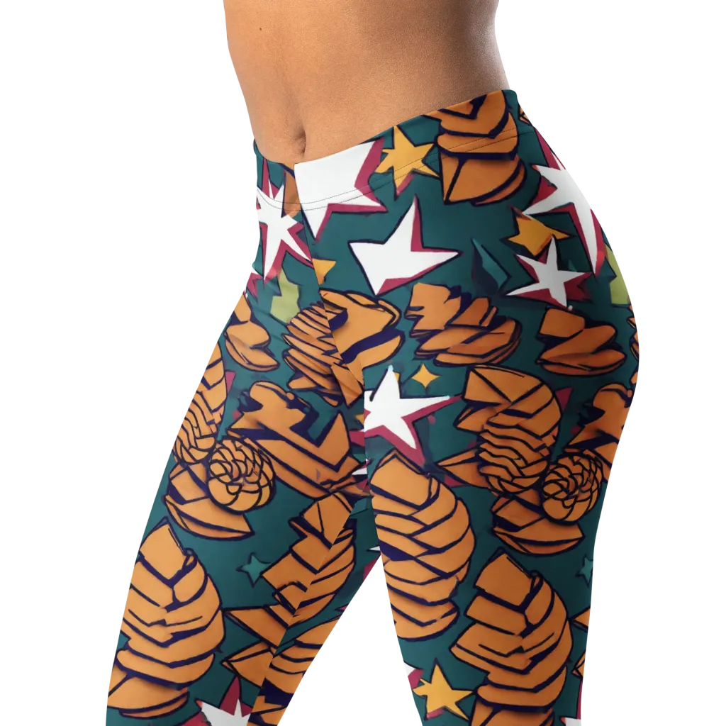 Starlit Shells on Leggings — Left Front