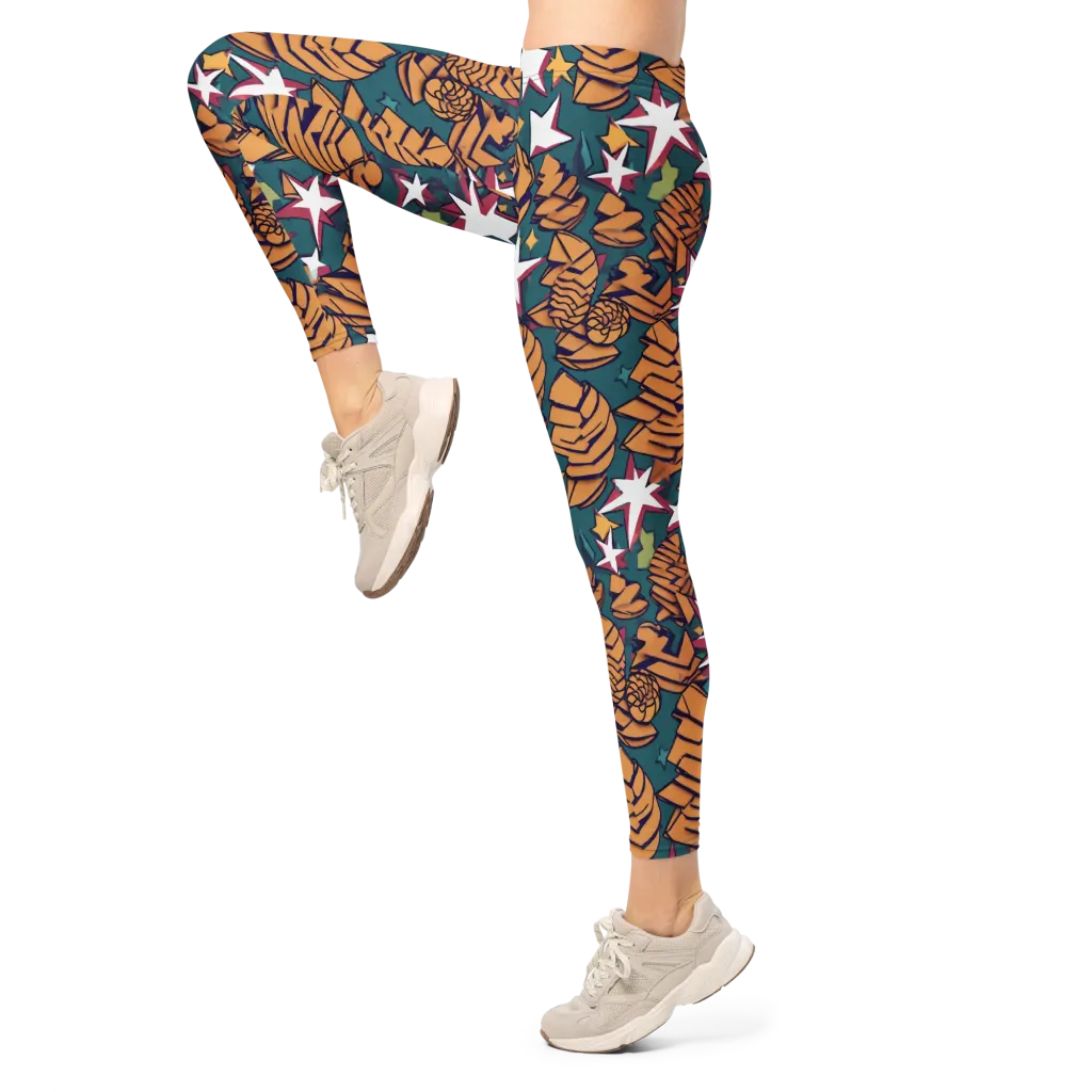 Starlit Shells on Leggings — Left