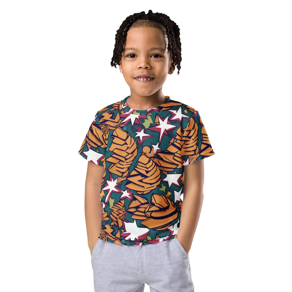 Starlit Shells on Kids Crew Neck T-Shirt — Front