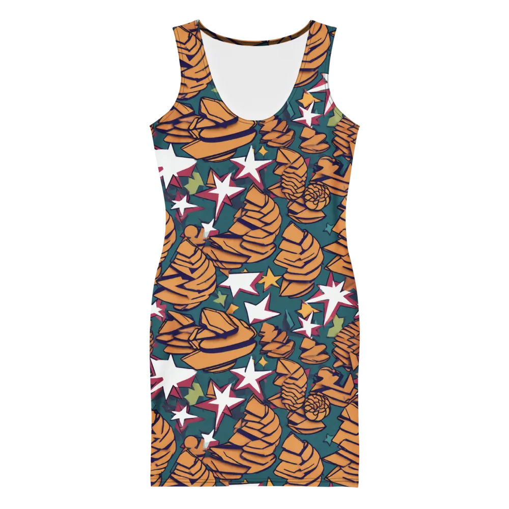 Starlit Shells on Bodycon Dress — Front