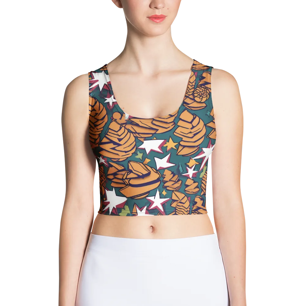 Starlit Shells on Crop Top — Front
