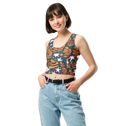 Starlit Shells on a Crop Top