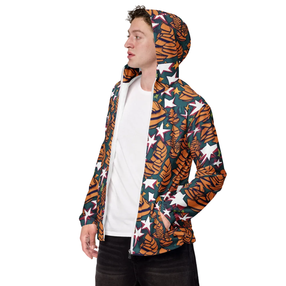 Starlit Shells on Men's Windbreaker — Left Front