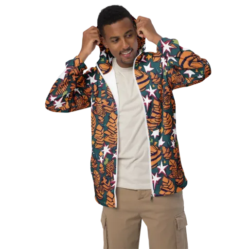 Starlit Shells on a Men's Windbreaker