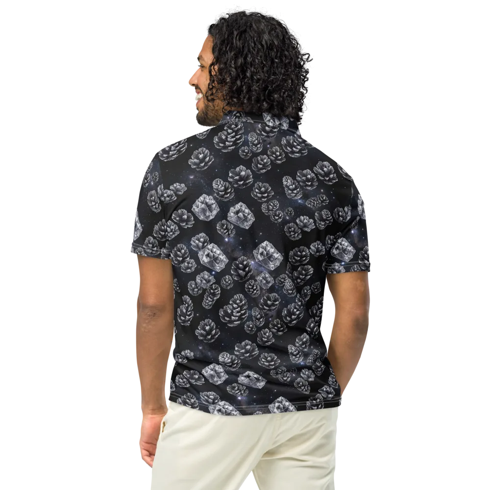 Cosmic Cone Constellation on Men's Slim Fit Polo Shirt — Back