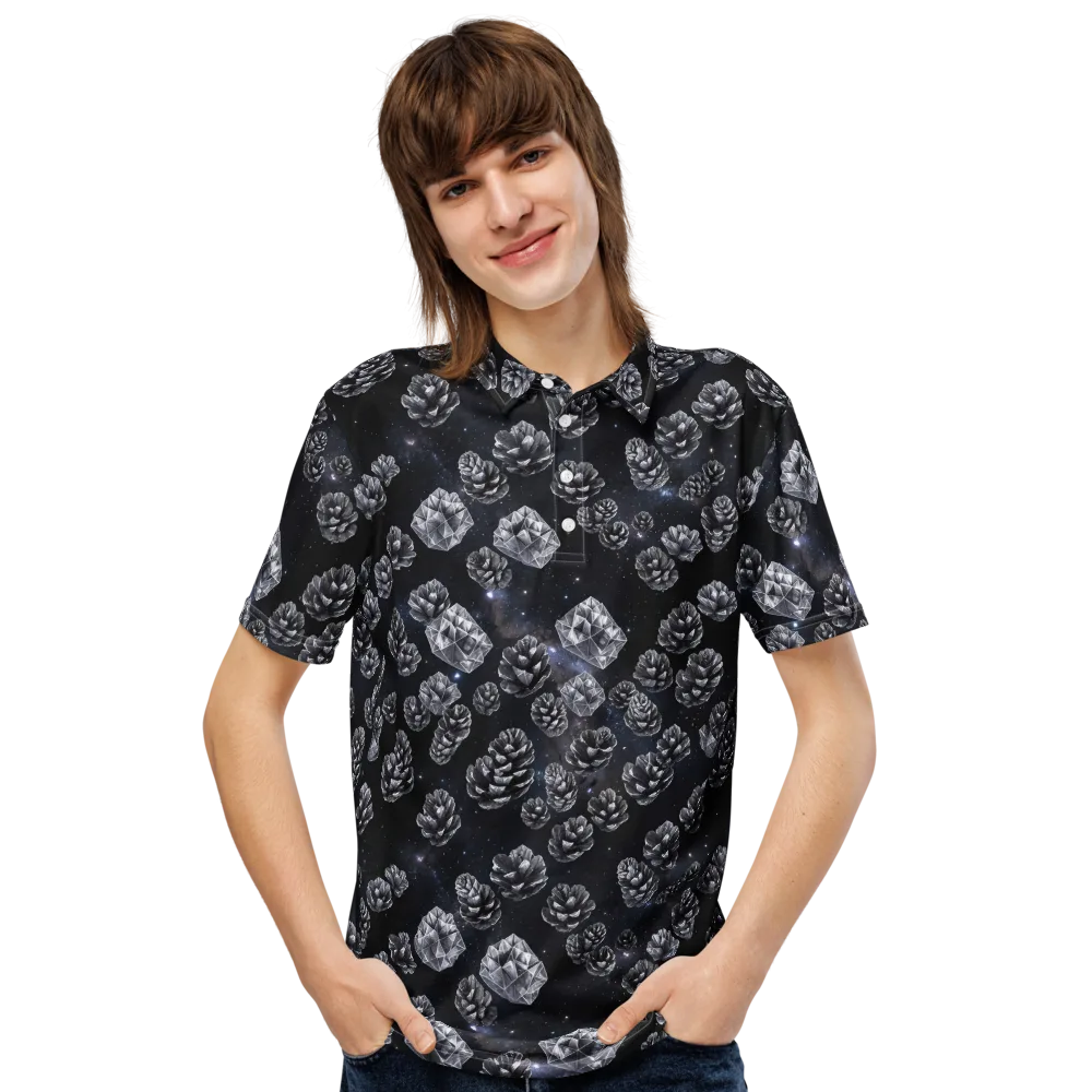 Cosmic Cone Constellation on Men's Slim Fit Polo Shirt — Front