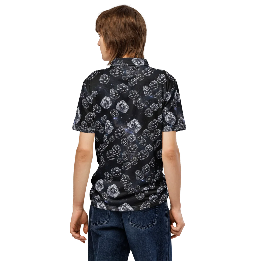 Cosmic Cone Constellation on Men's Slim Fit Polo Shirt — Back