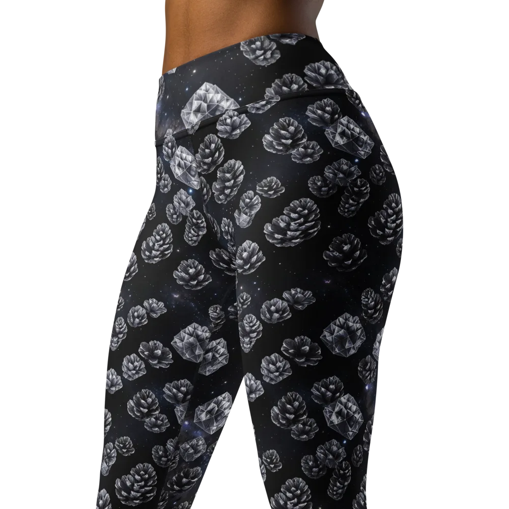 Cosmic Cone Constellation on Yoga Leggings — Left Front