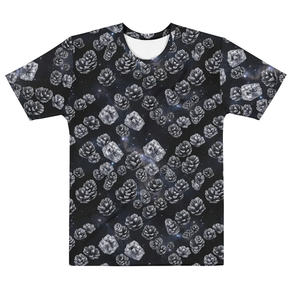 Cosmic Cone Constellation on Men's Cotton Crew Neck T-Shirt — Front