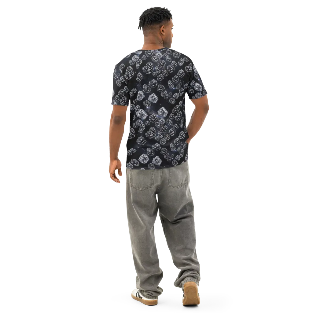Cosmic Cone Constellation on Men's Cotton Crew Neck T-Shirt — Back