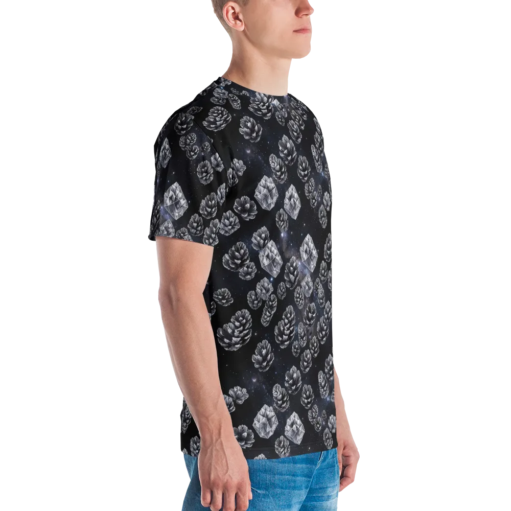 Cosmic Cone Constellation on Men's Crew Neck T-Shirt — Right