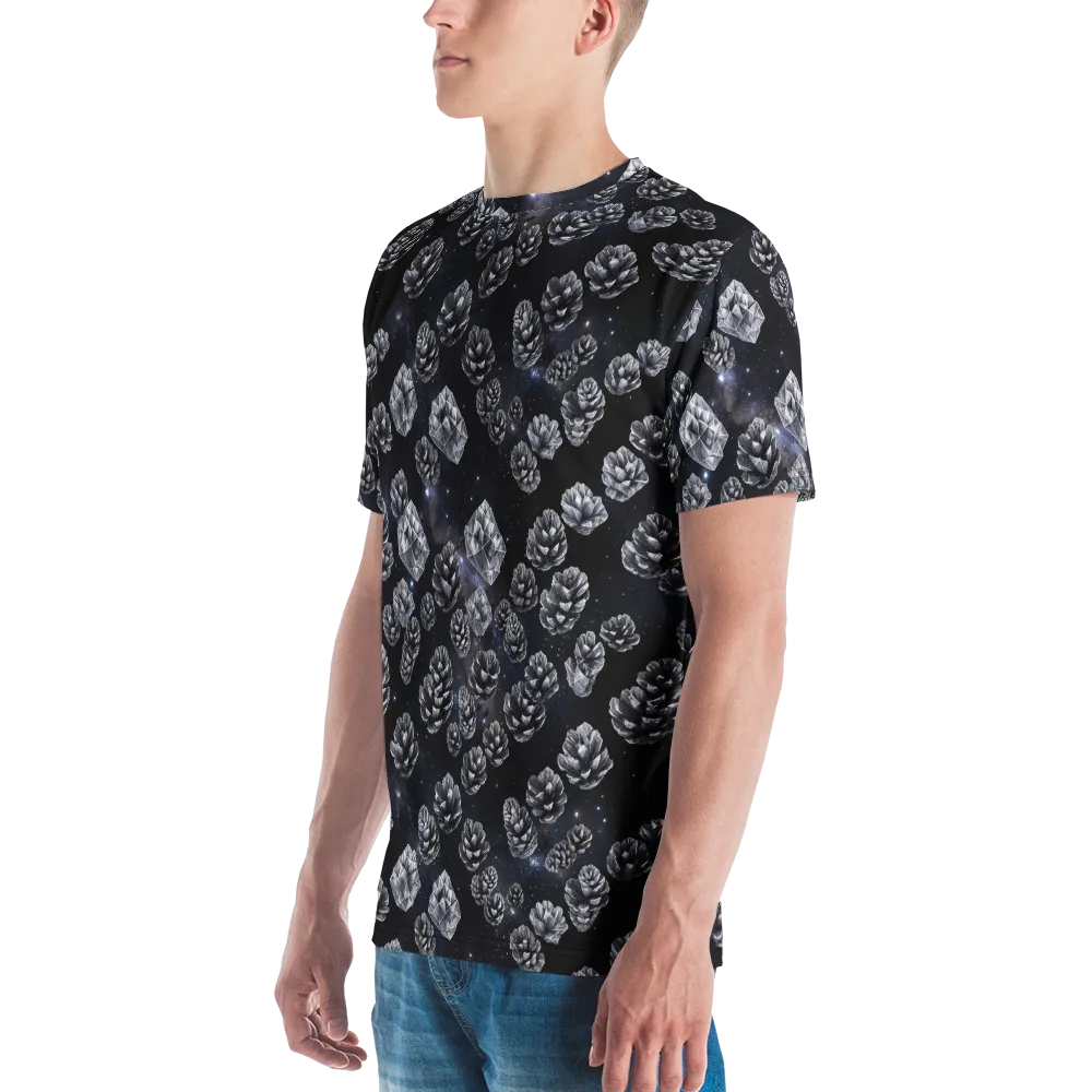 Cosmic Cone Constellation on Men's Crew Neck T-Shirt — Left