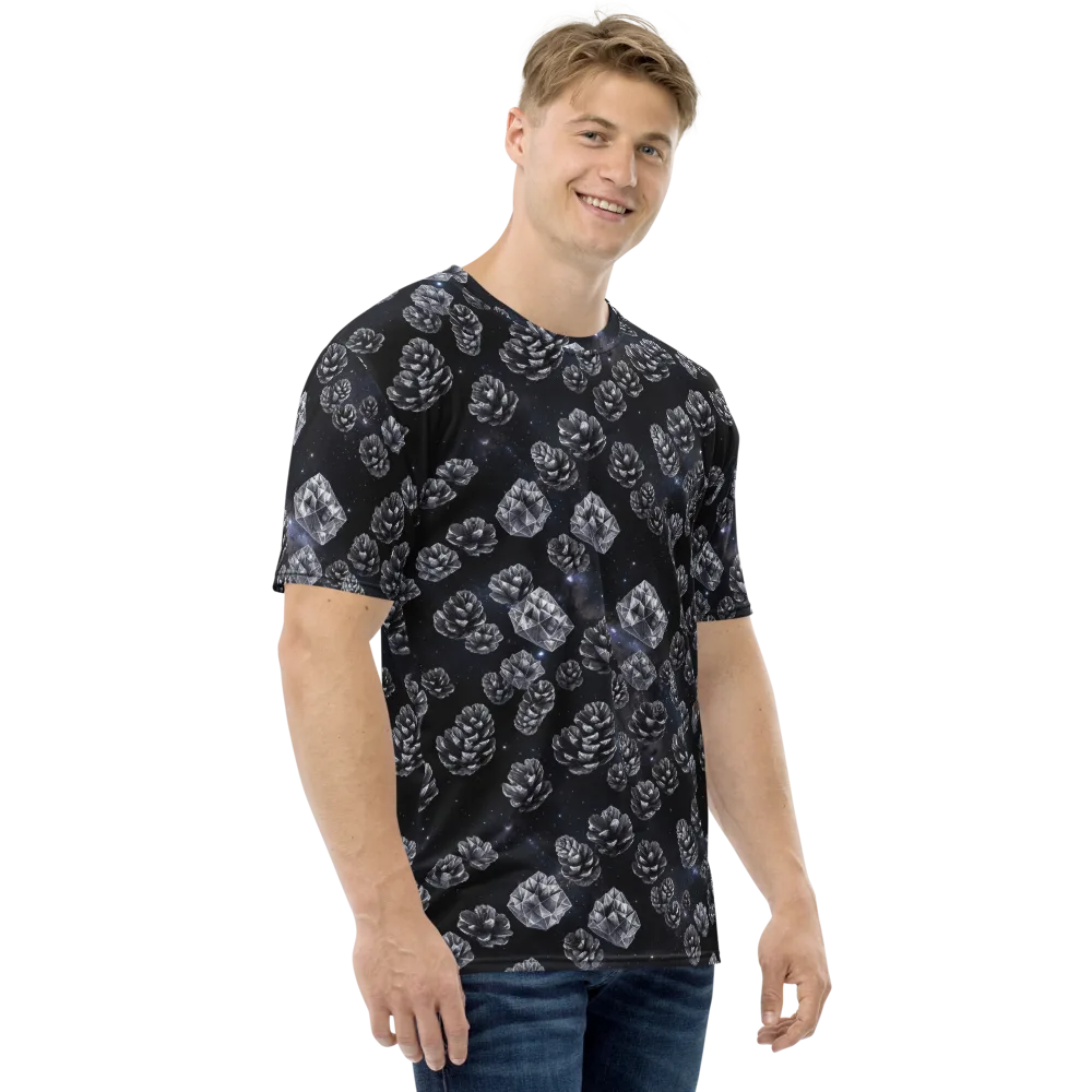 Cosmic Cone Constellation on Men's Crew Neck T-Shirt — Right
