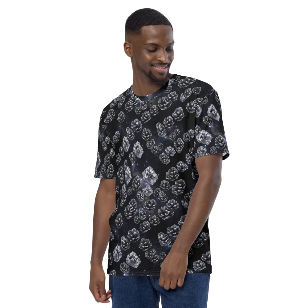 Cosmic Cone Constellation on Men's Crew Neck T-Shirt — Left