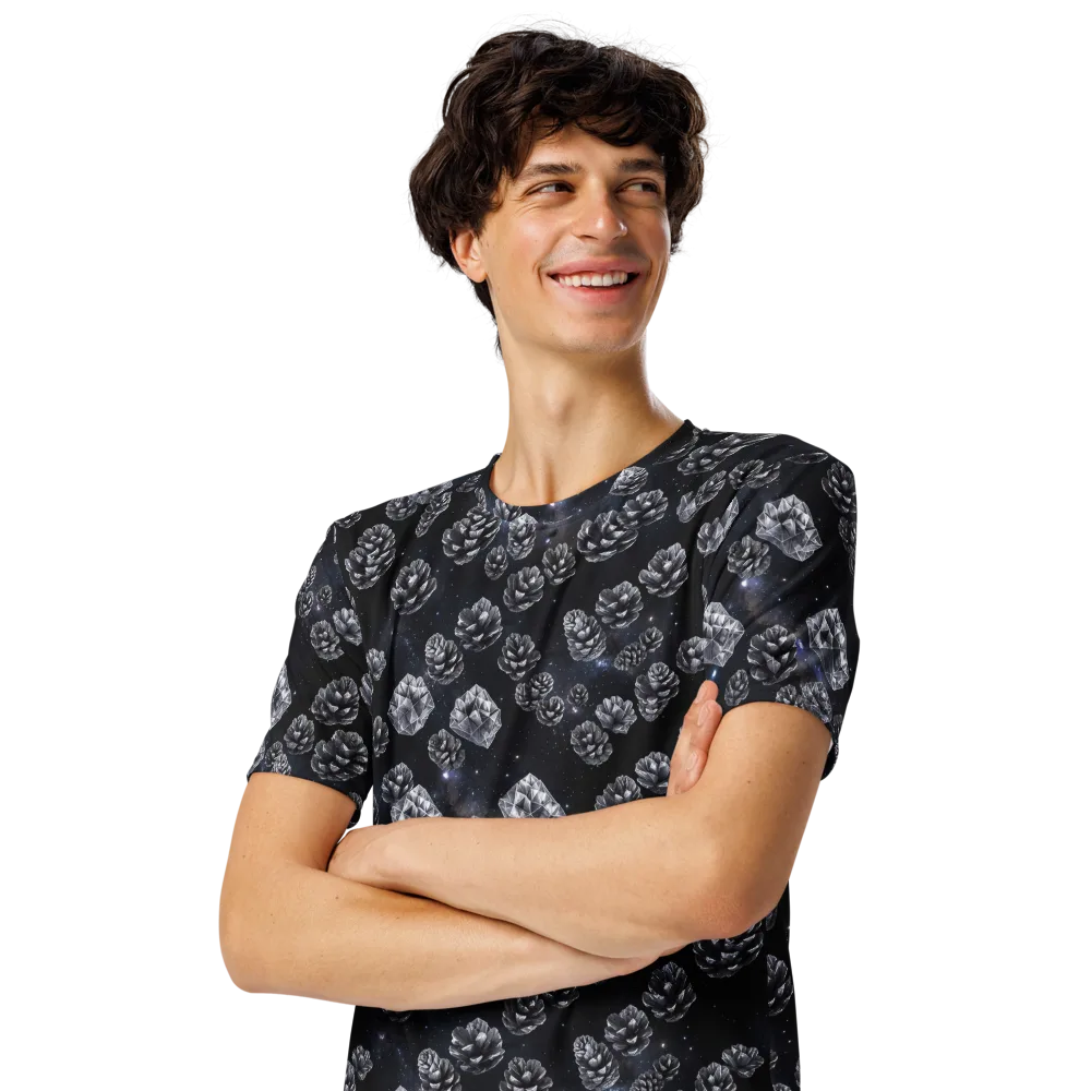 Cosmic Cone Constellation on Men's Crew Neck T-Shirt — Left Front