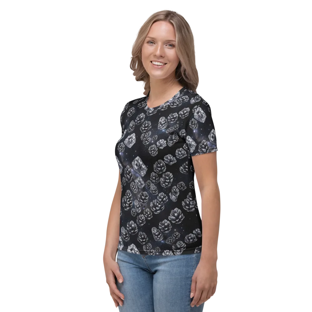 Cosmic Cone Constellation on Women's Crew Neck T-Shirt — Left