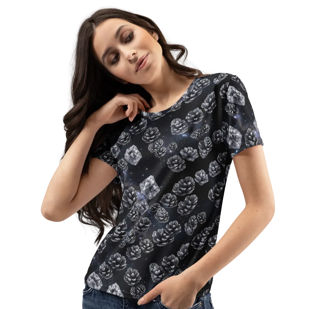 Cosmic Cone Constellation on Women's Crew Neck T-Shirt — Left Front