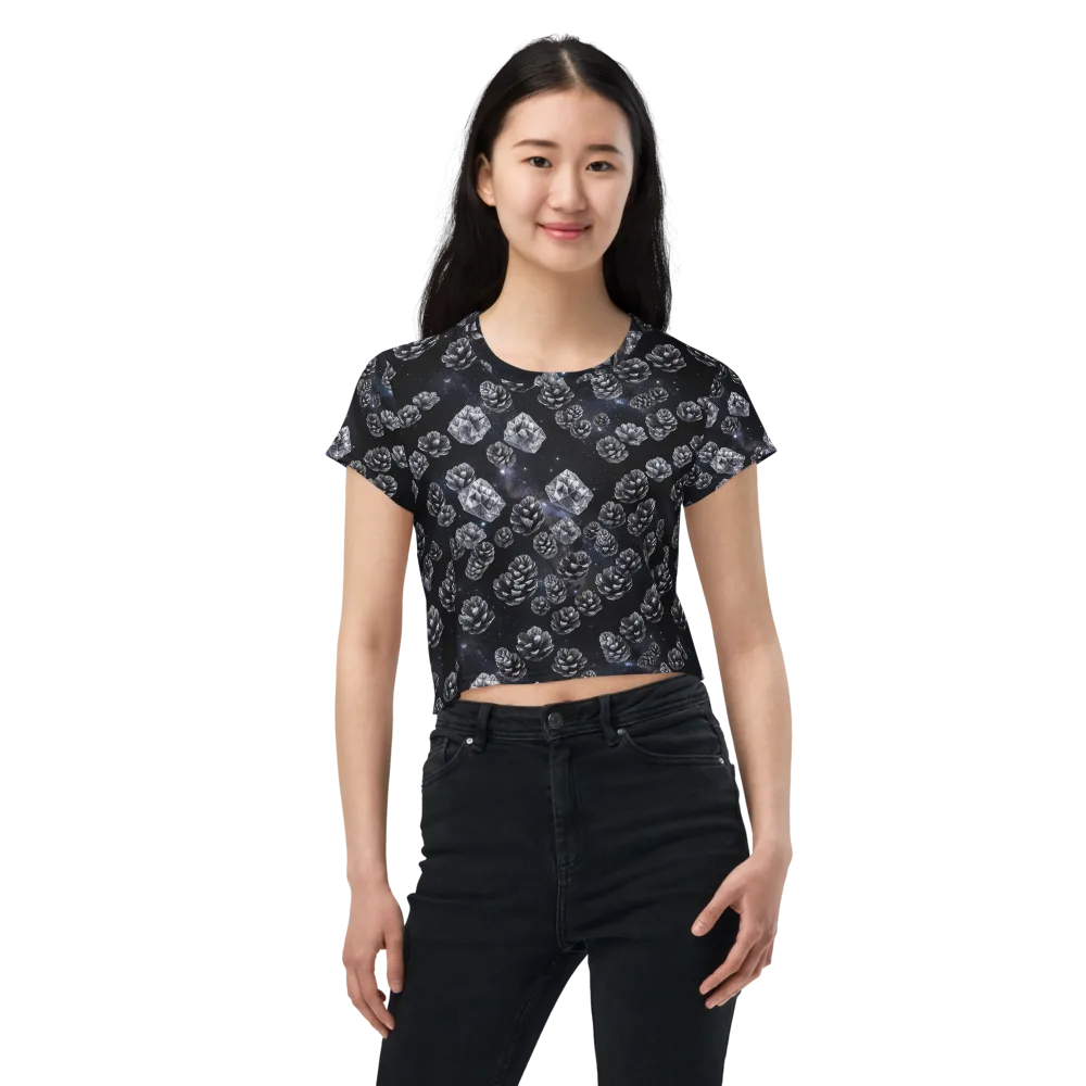 Cosmic Cone Constellation on Crop Tee — Front