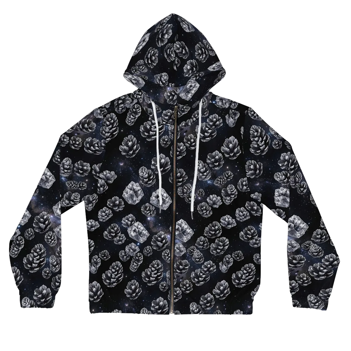 Cosmic Cone Constellation on Women's Full-Zip Hoodie — Front
