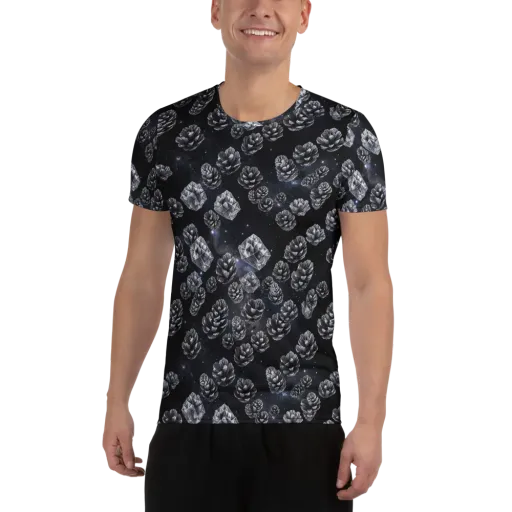 Cosmic Cone Constellation on a Men's Athletic T-Shirt