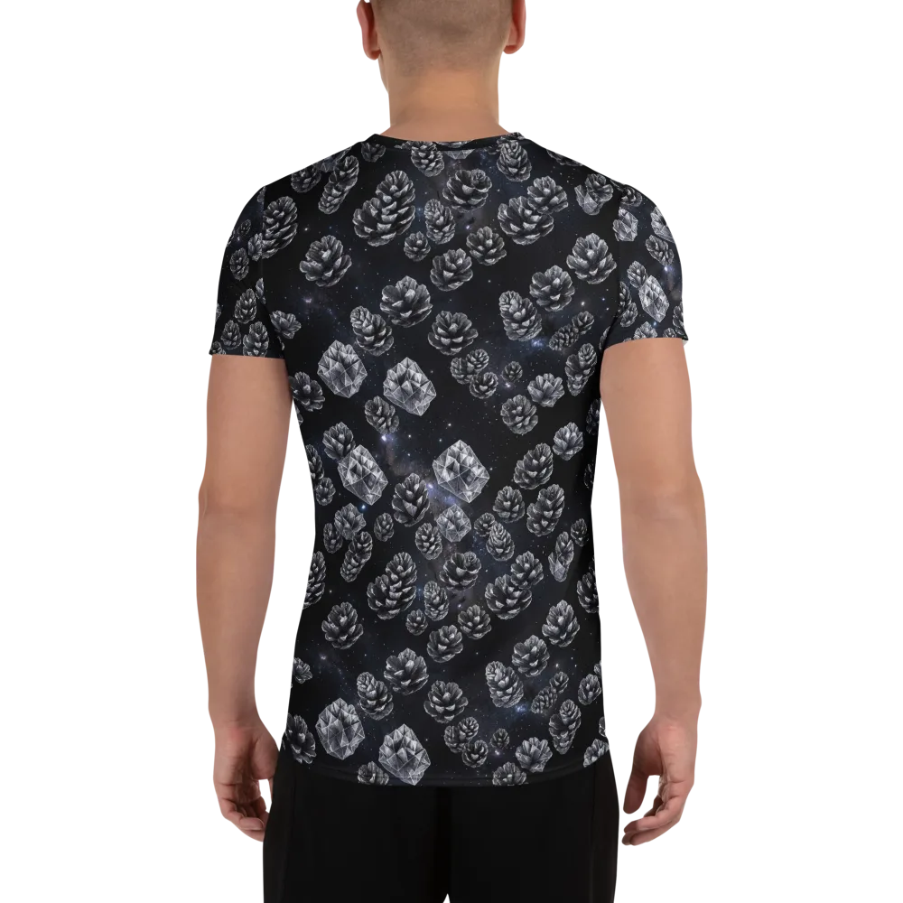 Cosmic Cone Constellation on Men's Athletic T-Shirt — Back