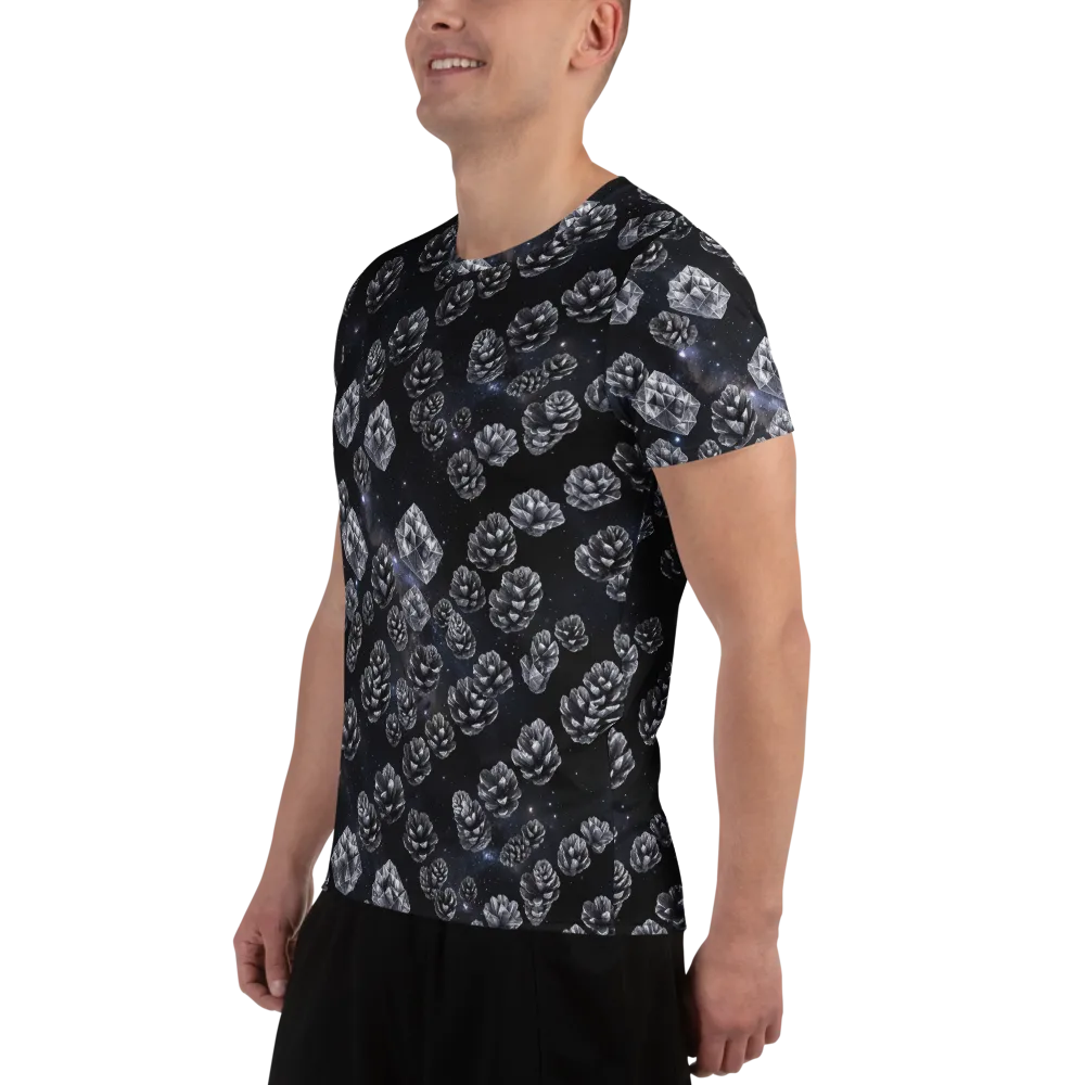 Cosmic Cone Constellation on Men's Athletic T-Shirt — Left