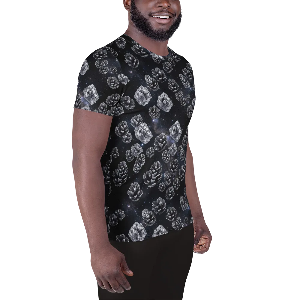 Cosmic Cone Constellation on Men's Athletic T-Shirt — Right