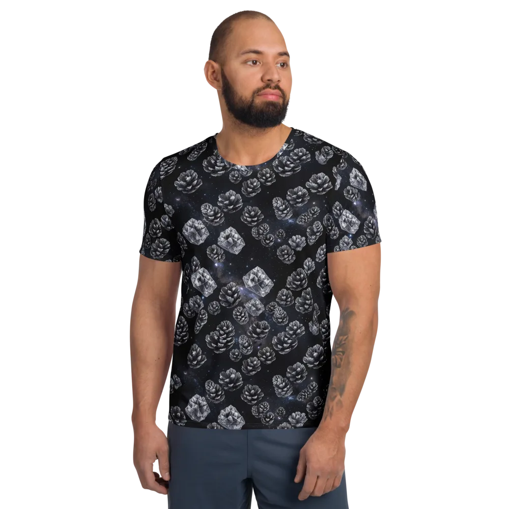 Cosmic Cone Constellation on Men's Athletic T-Shirt — Front