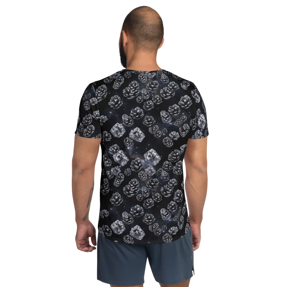 Cosmic Cone Constellation on Men's Athletic T-Shirt — Back